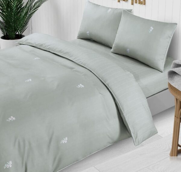 סט מצעים למיטה זוגית 100% כותנה דגם אלגריה - ירוק