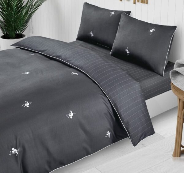 סט מצעים למיטה זוגית 100% כותנה דגם אלגריה - שחור