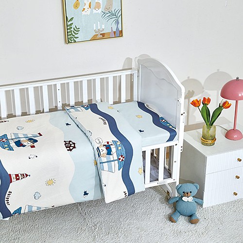 מצעים למיטת תינוק ומעבר 100% כותנה - רב חובל