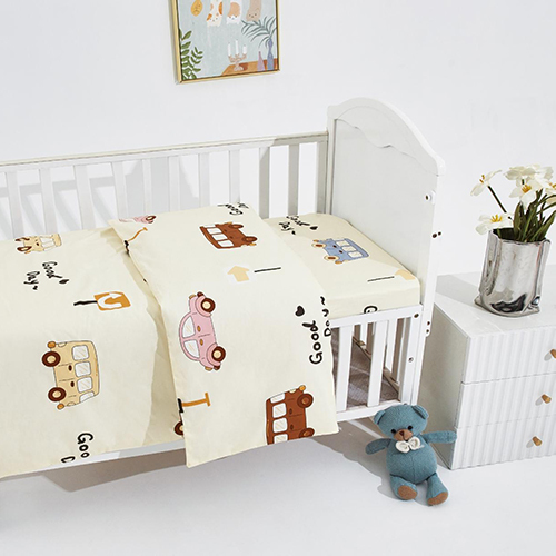 מצעים למיטת תינוק ומעבר 100% כותנה - מכוניות