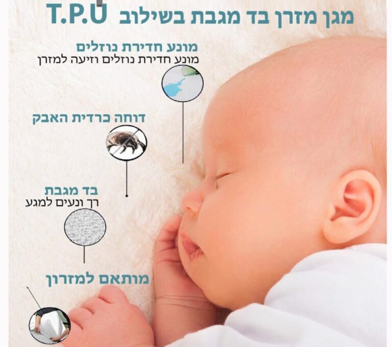 מגן מזרן למיטת תינוק ומעבר עם שכבת הגנה PU
