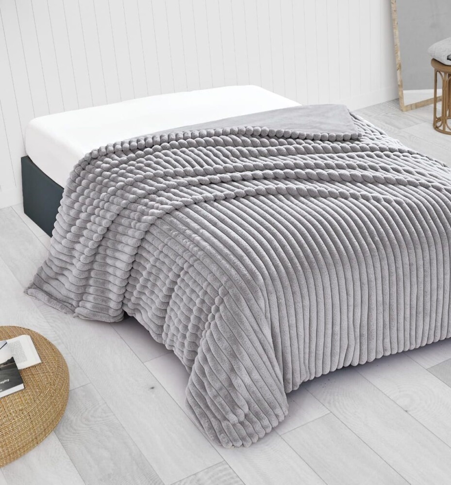 שמיכת חורף דו צדדית למיטת יחיד דגם עדי - אפור