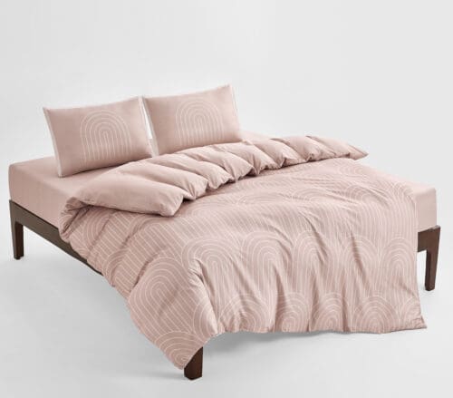 סט מצעים 100% כותנה דגם מונאר - ורוד