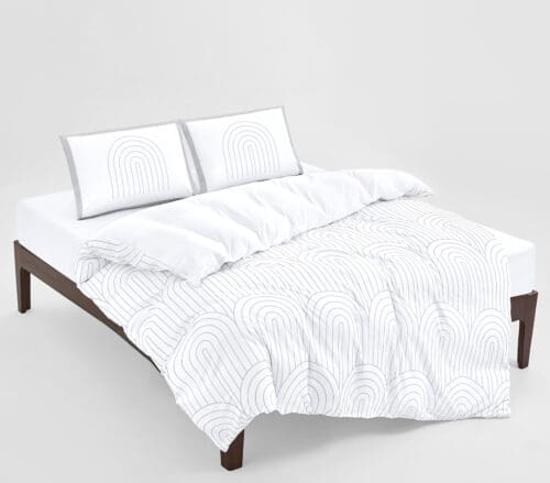 סט מצעים 100% כותנה דגם מונאר - לבן