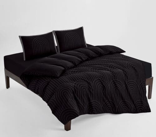 סט מצעים 100% כותנה דגם מונאר - שחור