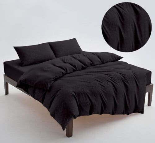 סט מצעים דגם לוטוס - שחור