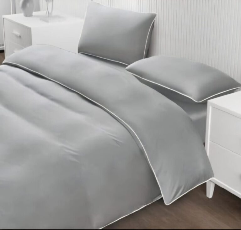 סט מצעים למיטה זוגית 100% כותנה דגם לימסול - אפור