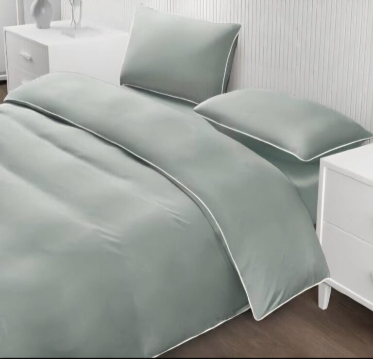 סט מצעים למיטה זוגית 100% כותנה דגם לימסול - ירוק