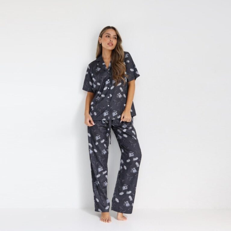 פיג'מת נשים דלתא דגם מיקי מאוס מידות S-XL קולקציית אביב קיץ - מֵיטָלִיס