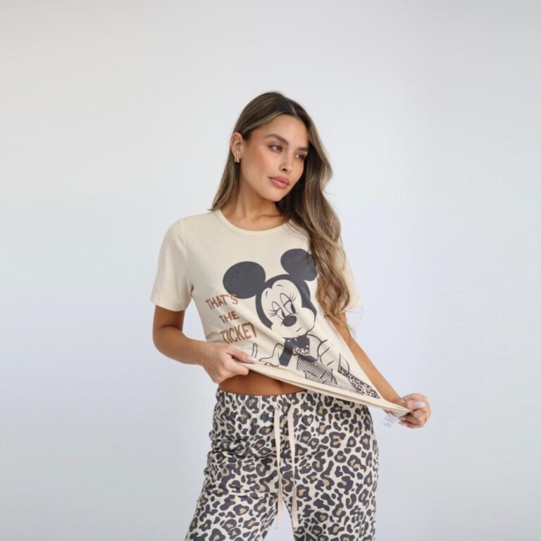 פיג'מת נשים דלתא דגם מיני מנומר מידות XS-XXXL קולקציית אביב קיץ 2026