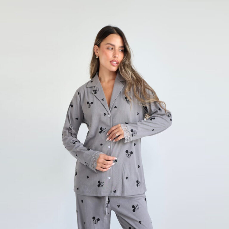 פיג'מת נשים דלתא דגם מיקי מאוס קלאסית מידות S-XL - מעבר